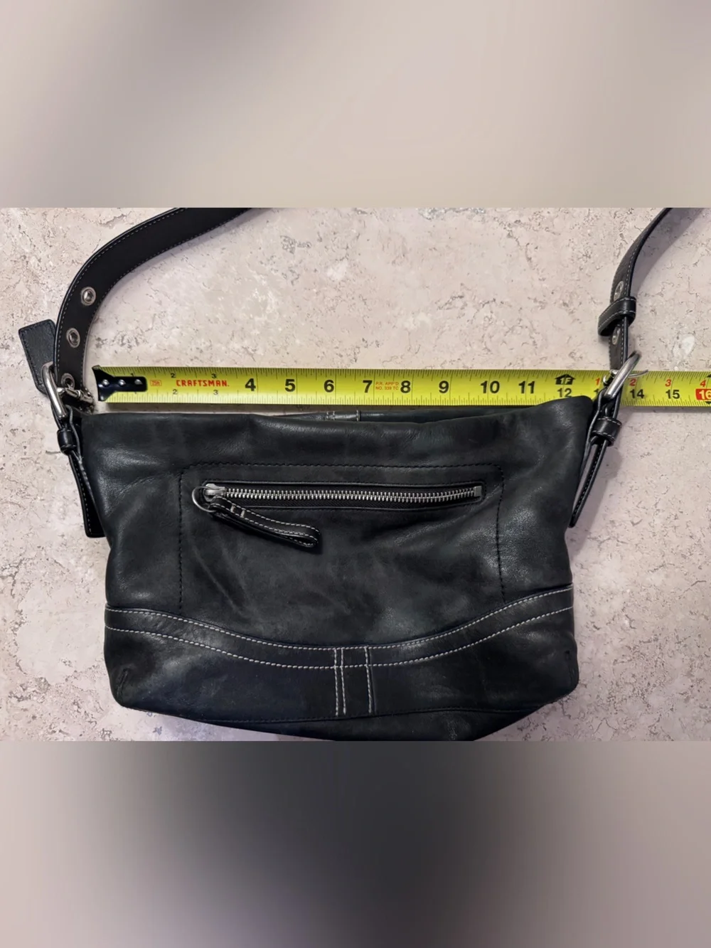 Vintage Coach Black Leather Shoulder Bag F10939 Y2K Soft Leather